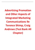 Advertising Promotion and Other Aspects of Integrated Marketing Communications 9th Edition By Terence Shimp, Craig Andrews (Test Bank)
