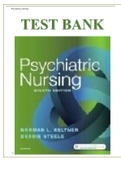 TEST BANK FOR PSYCHIATRIC NURSING, 8TH EDITION, NORMAN L. KELTNER, DEBBIE STEELE