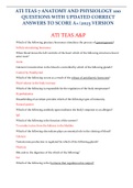 ATI TEAS 7 ANATOMY AND PHYSIOLOGY 100 QUESTIONS WITH UPDATED CORRECT ANSWERS TO SCORE A+/2023
