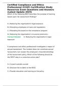 Certified Compliance and Ethics Professional &lpar;CCEP&rpar; Certification Study Resources Exam Questions and Answers &lpar;Latest Update 2025&rpar;