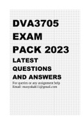 DVA3705 EXAM PACK 2023