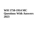 WH 1750-1914 MC Questions With Answers 2023