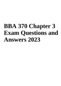 BBA 370 Chapter 3 Exam Questions and Answers 2023