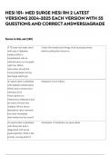 HESI 101- MED SURGE HESI RN 2 LATEST VERSIONS 2024-2025 EACH VERSION WITH 55 QUESTIONS AND CORRECT ANSWERS&vert;AGRADE