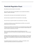 Pesticide Regulation Exam 2023 with 100&percnt; correct answers
