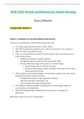 Exam 1 Blueprint - NUR 2459 / NUR2459 (Latest 2023 / 2024): Mental And Behavioral Health Nursing - Rasmussen