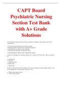 CAPT Board Psychiatric Nursing Section Test Bank with A+ Grade Solutions