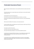 Colorado Insurance Exam  2023 with 100&percnt; correct answers
