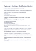 Veterinary Assistant Certification Review Exam with 100&percnt; Correct Answers 2023
