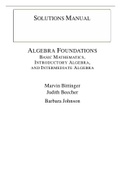Algebra Foundations Basic Math, Introductory and Intermediate Algebra 1st Edition By Marvin Bittinger, Judith  Beecher (Solutions Manual)