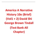 America A Narrative History 10e (Brief) (Vol1 + 2) David Shi George Brown Tindall (Test Bank)