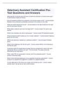 Veterinary Assistant Certification Pre Test Questions and Answers 2023