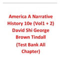 America A Narrative History 10e (Vol1 + 2) David Shi George Brown Tindall (Test Bank)
