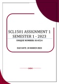 SCL1501 ASSIGNMENT 1 SEMESTER 1 - 2023 (814524)