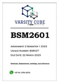 BSM2601 Assignment 2 (QUIZ) Semester 1 2023 (839027)