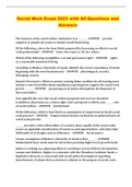 Social Work Exam 2023 with All Questions and Answers