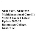 NUR 2392 / NUR2392: Multidimensional Care II / MDC 2 Exam 2 Latest Update 2022/23 Rasmussen College, Graded A+