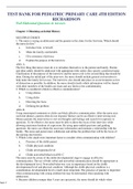 PEDIATRIC PRIMARY CARE 4TH EDITION RICHARDSON TEST BANK&comma; QUESTIONS & ANSWERS