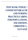 Test Bank: Public / Community Health and Nursing Practice: Caring for Populations, 2nd Edition, Christine L. Savage ISBN-13 978-0803677111