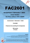 FAC2601 Assignment 1 Semester 1 2023 
