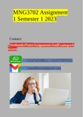 MNG3702 Assignment 1 (COMPLETE ANSWERS) Semester 2 2023 (726484) - DUE 25 August 2023