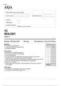 AQA AS BIOLOGY Paper 1 and 2 JUNE 2024 QUESTION PAPERS AND MARK SCHEMES