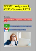 ECS3701 Assignment 1 (QUIZ) Semester 1 2023 
