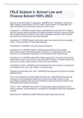 FELE Subtest 3&colon; School Law and Finance Solved 100&percnt; 2023
