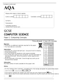 AQA GCSE COMPUTER SCIENCE Paper 2 June 2022  Computing Concepts Question Paper
