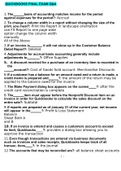 QUICKBOOKS FINAL EXAM LATEST QUESTIONS AND ANSWERS GRADED A&plus;