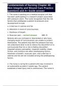 Fundamentals of Nursing Chapter 48&colon; Skin Integrity and Wound Care Practice questions and A&plus; Guide answer 