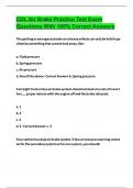 CDL Air Brake Practice Test Exam Questions With 100&percnt; Correct Answers 