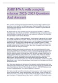 AHIP FWA with complete  solution 2022/ 2023 Questions And Answers Updated