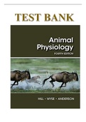 TEST BANK for Animal Physiology 4th Edition by Richard  Hill, Gordon Wyse and Margaret Anderson ISBN-13 978-1605355948. (Complete Chapters 1-30). 