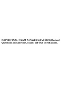 NAPSR FINAL EXAM ANSWERS &lpar;Fall 2023&rpar; Revised Questions and Answers&period; Score&colon; 160 Out of 160 points&period;