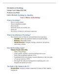 Lecture Note on Unit 1: History of Psychology 