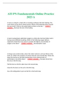 ATI PN Fundamentals Online Practice 2023 A