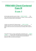 PRN1409 Client-Centered Care III Exam 3 