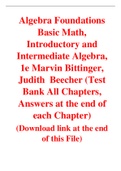 Algebra Foundations Basic Math, Introductory and Intermediate Algebra 1st Edition By Marvin Bittinger, Judith  Beecher (Test Bank)