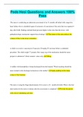 Peds Hesi Questions and Answers 100&percnt; Pass