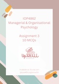 IOP4862  Assessment&sol;Assignment 3 - 10 MCQs & Answers