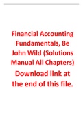 Financial Accounting Fundamentals, 8e John Wild (Solutions Manual)