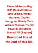 Financial Accounting IFRS (Global Edition) 11th Edition, Walter Harrison, Charles Horngren, Wendy Tietz, William Thomas, Themin Suwardy (Solutions Manual)