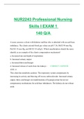 NUR2243 Professional Nursing Skills I EXAM 1  140 Q/A 