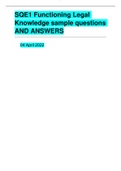 SQE1 Functioning Legal Knowledge sample questions AND ANSWERS 04 April 2022