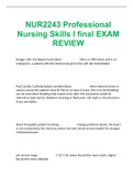 NUR2243 Professional Nursing Skills I final EXAM REVIEW 