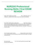 NUR2243 Professional Nursing Skills I final EXAM REVIEW 