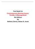 Test Bank For Contemporary Nursing Issues, Trends, & Management  9th Edition By Barbara Cherry, Susan R. Jacob
