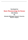 Test Bank For Basic Pharmacology for Nurses  19th Edition By Michelle Willihnganz, Samuel L Gurevitz, Bruce D. Clayton