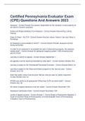 Certified Pennsylvania Evaluator Exam (CPE) Questions And Answers 2023